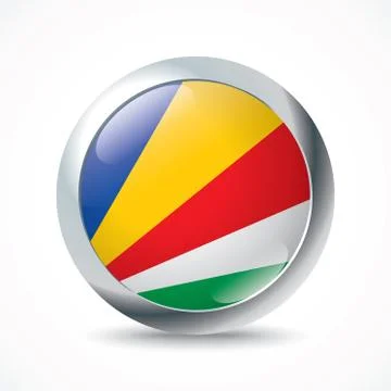 Seychelles flag button Stock Illustration