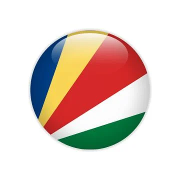 Seychelles flag on button Stock Illustration