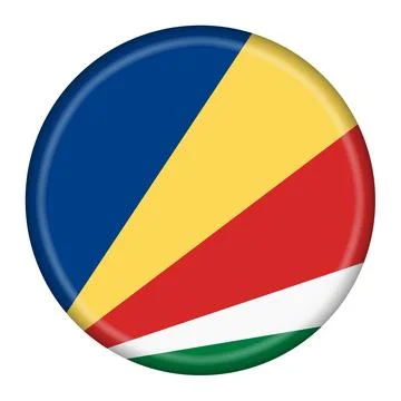 A Seychelles flag button illustration with clipping path Stock Illustration