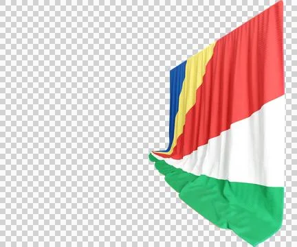 Seychelles Flag Curtain in 3D Rendering called Flag of Seychelles Stock Illustration