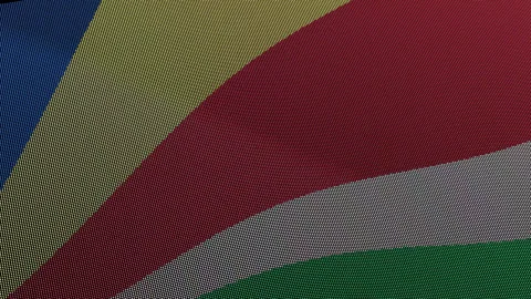 Seychelles Flag Digital Particle Waving Seamless Loop Animation on Black Ba.. Stock Footage 339303462