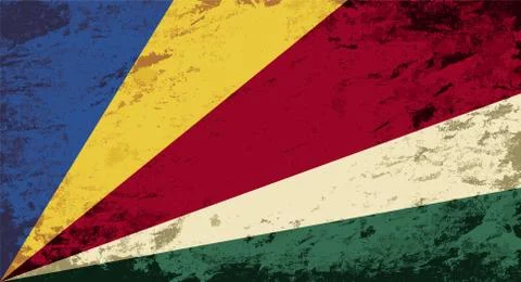 Seychelles flag. Grunge background. Vector illustration Stock Illustration