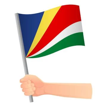 Seychelles flag in hand Stock Illustration