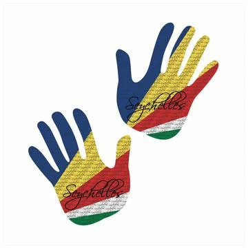 Seychelles flag hand vector Stock Illustration