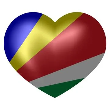 Seychelles Flag in heart shape. vector illustration. Stock Illustration