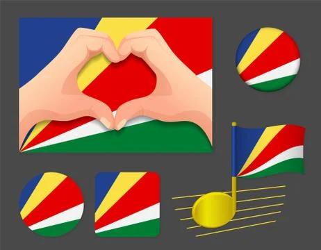 Seychelles flag icon Stock Illustration