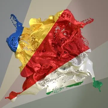 Seychelles flag liquid Stock Illustration