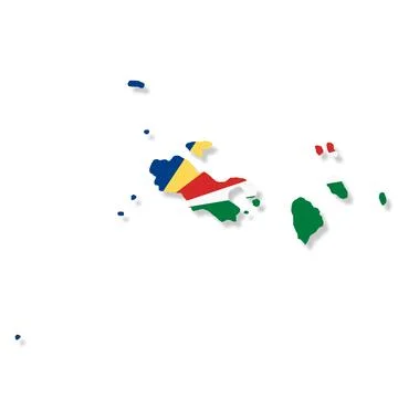 Seychelles flag map with clipping path Stock Illustration