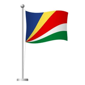 Seychelles flag on pole icon Stock Illustration
