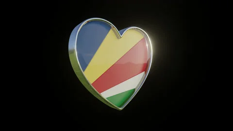 Seychelles Flag in the Shape of 3D Heart. Stock Footage 135309551