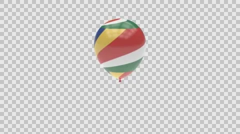 Seychelles flag textured balloon rotating Alpha Stock-Footage 61719743