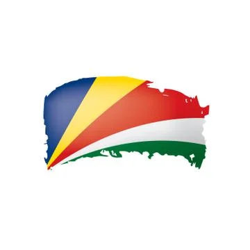 Seychelles flag, vector illustration on a white background. Stock Illustration