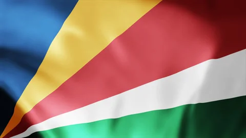 Seychelles flag is waving 3D seamless loop animation footage 4k. Stock Footage 256572775