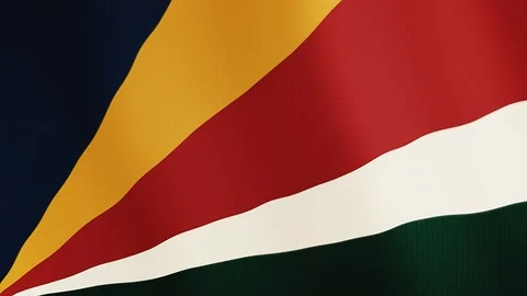 Seychelles flag waving animation. Full Screen. Symbol of the country. Stock Footage 89570220
