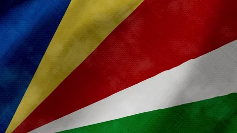 Seychelles flag waving background with real fabric texture Stock Footage 291918479