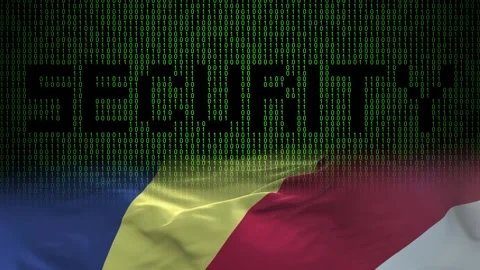 Seychelles flag - Waving flag on matrix binary code background Stock Footage 321422552