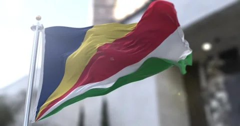 Seychelles-flag-waving-seamless-loop-4k-60fps Stock Footage 331724110