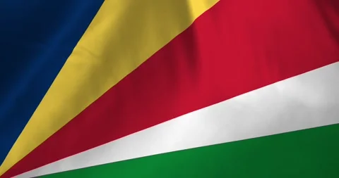 Seychelles flag waving with the wind background loop video animation Video stock 327173459