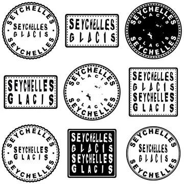 Seychelles Glacis Seal Map Design Stock-Illustration