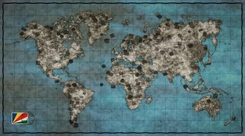 Seychelles Glacis Stamp World Map Stock-Illustration