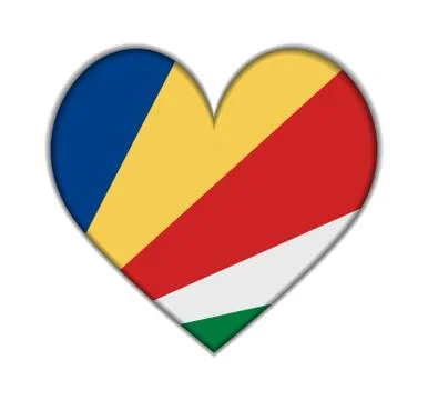 Seychelles heart flag Stock Illustration