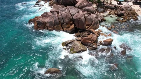 Seychelles La Digue Anse Caiman Island Paradise 4k Video stock 314792473