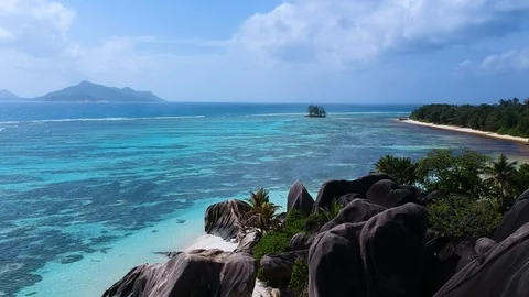 Seychelles La digue Anse Source D'argent Beach Video stock 114031835