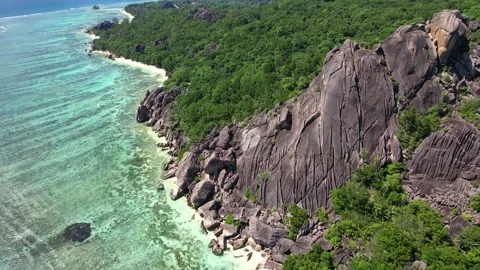 Seychelles La Digue Anse Source d’Argent 4k Vídeo Stock 314792132
