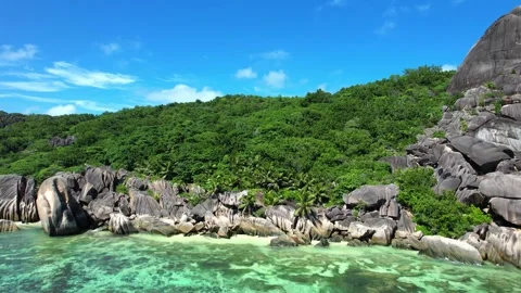 Seychelles La Digue Anse Source d’Argent 4k Vídeo Stock 314792152