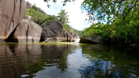 Seychelles lagoon Stock Footage 129407986
