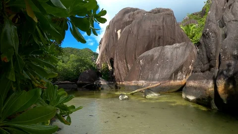 Seychelles lagoon Stock Footage 129408389
