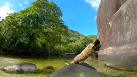 Seychelles lagoon Stock Footage 129408435