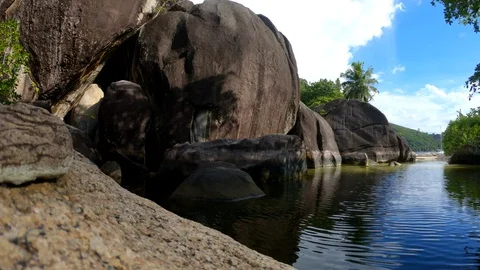 Seychelles lagoon Stock Footage 129408493