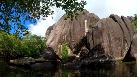 Seychelles lagoon Stock Footage 129408510