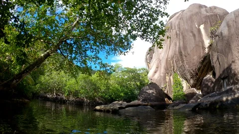 Seychelles lagoon Stock Footage 129408514
