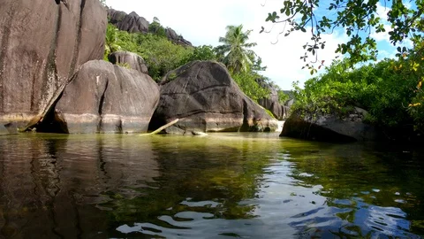 Seychelles lagoon Stock Footage 129408533