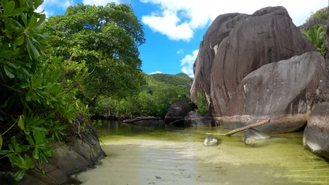 Seychelles lagoon Stock Footage 129408565