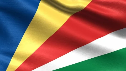 Seychelles Looping Flag 4K, Seamless looping with highly detailed fabric texture Stock Footage 106595674