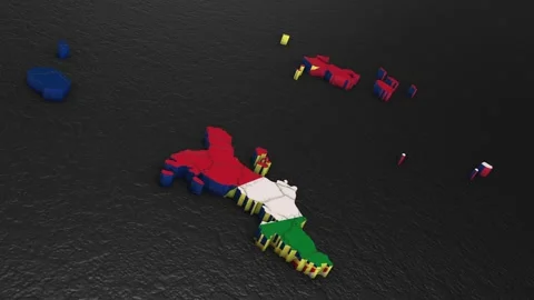 Seychelles map 3d. 3d map of Seychelles. Stock Footage 275193845