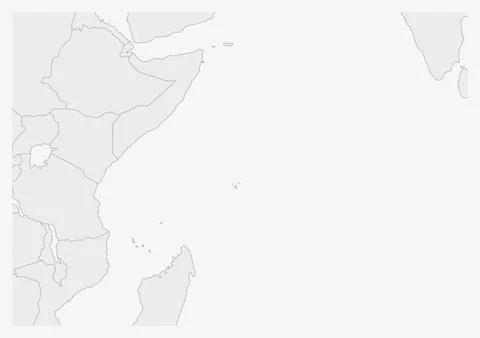Seychelles map highlighted in Seychelles flag colors Stock Illustration