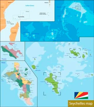Seychelles map Stock Illustration