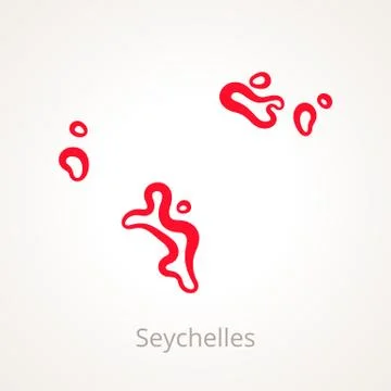 Seychelles - Outline Map Stock Illustration