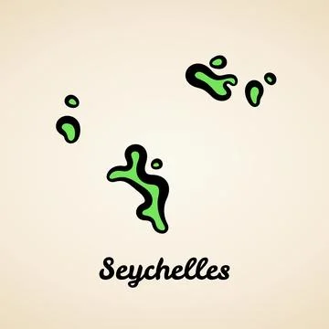 Seychelles - Outline Map Stock Illustration