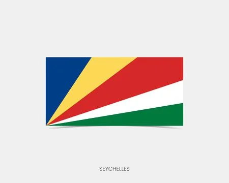 Seychelles Rectangle flag icon with shadow. Stock Illustration