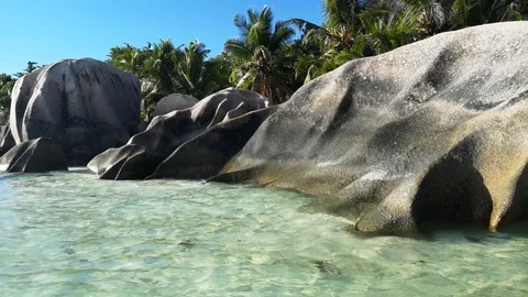 Seychelles - rocks Stock Footage 124095175
