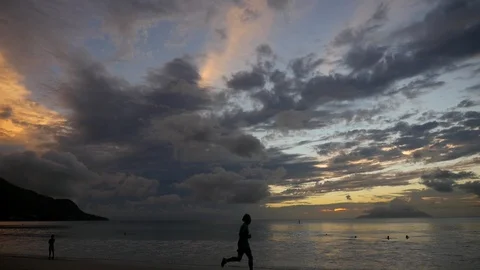 Seychelles Sainte Anne Sunset Video stock 86821026
