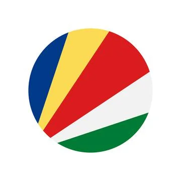 Seychelles vector flag circle on white background Stock Illustration