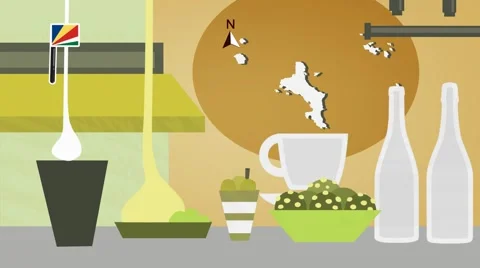 Seychelles - Vector Menu - Restaurant - Food and Drinks - yellow Stock Footage 67460576