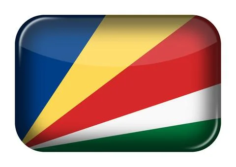Seychelles web icon button with clipping path Stock Illustration