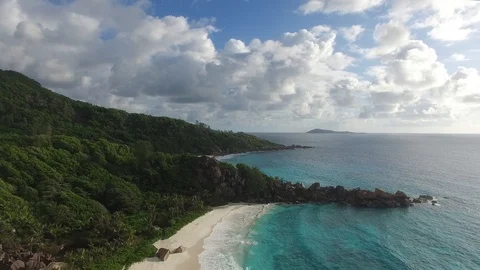 Seyshelles beach Video stock 85597540